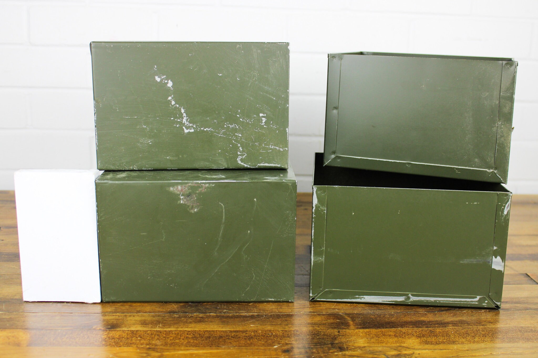 Caja de archivos de prescripción de metal vintage con cajón | Etsy