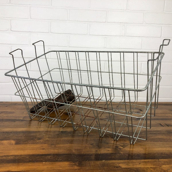 Rectangle Wire Basket with Handles, Real Vintage