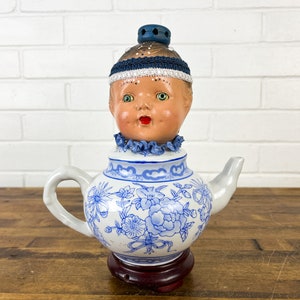 Creepy Doll Head Teapot Halloween Decoration Halloween Prop Shelf Decor One of a Kind