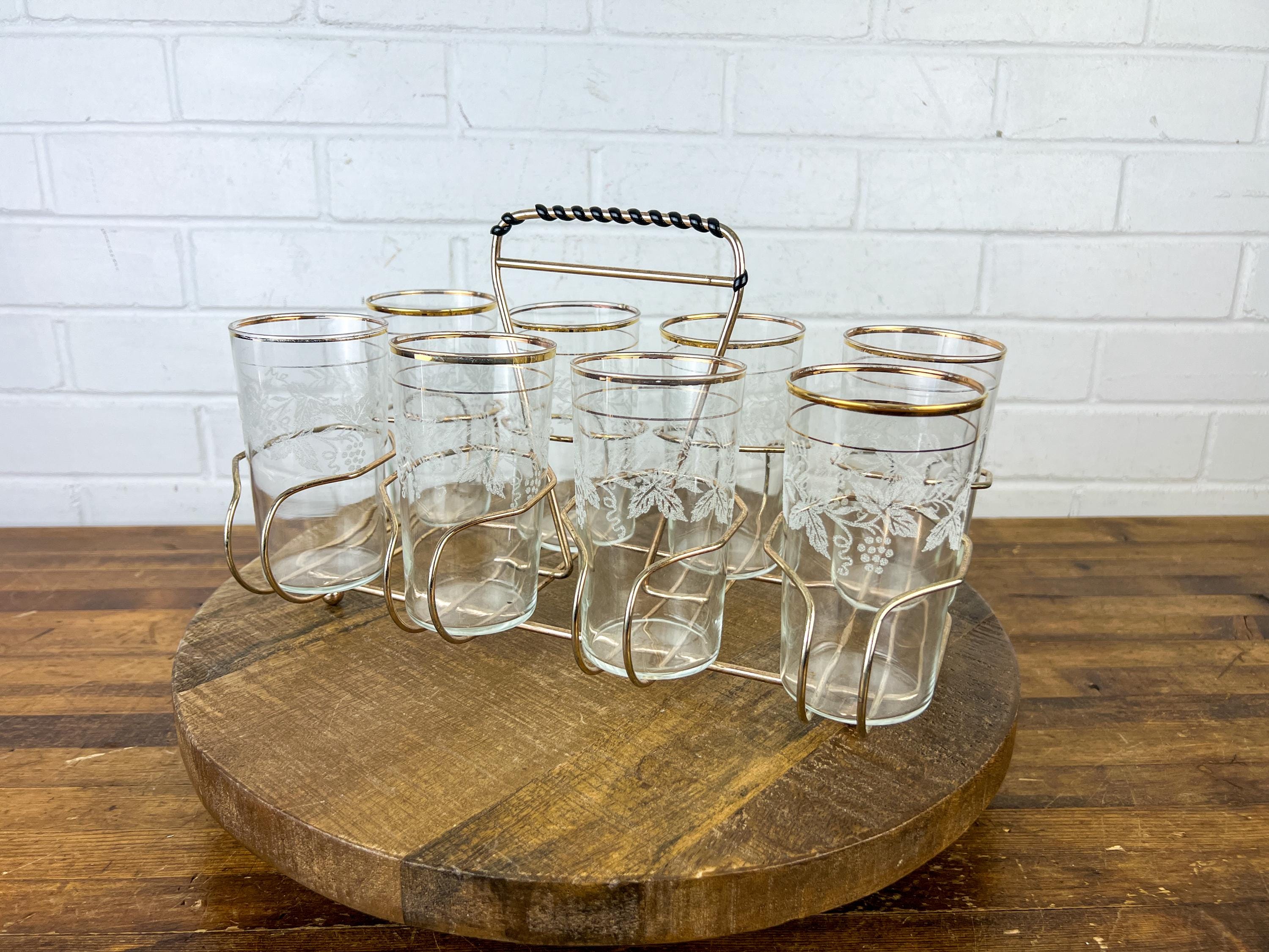 Mid Century Glassware Caddy - Etsy