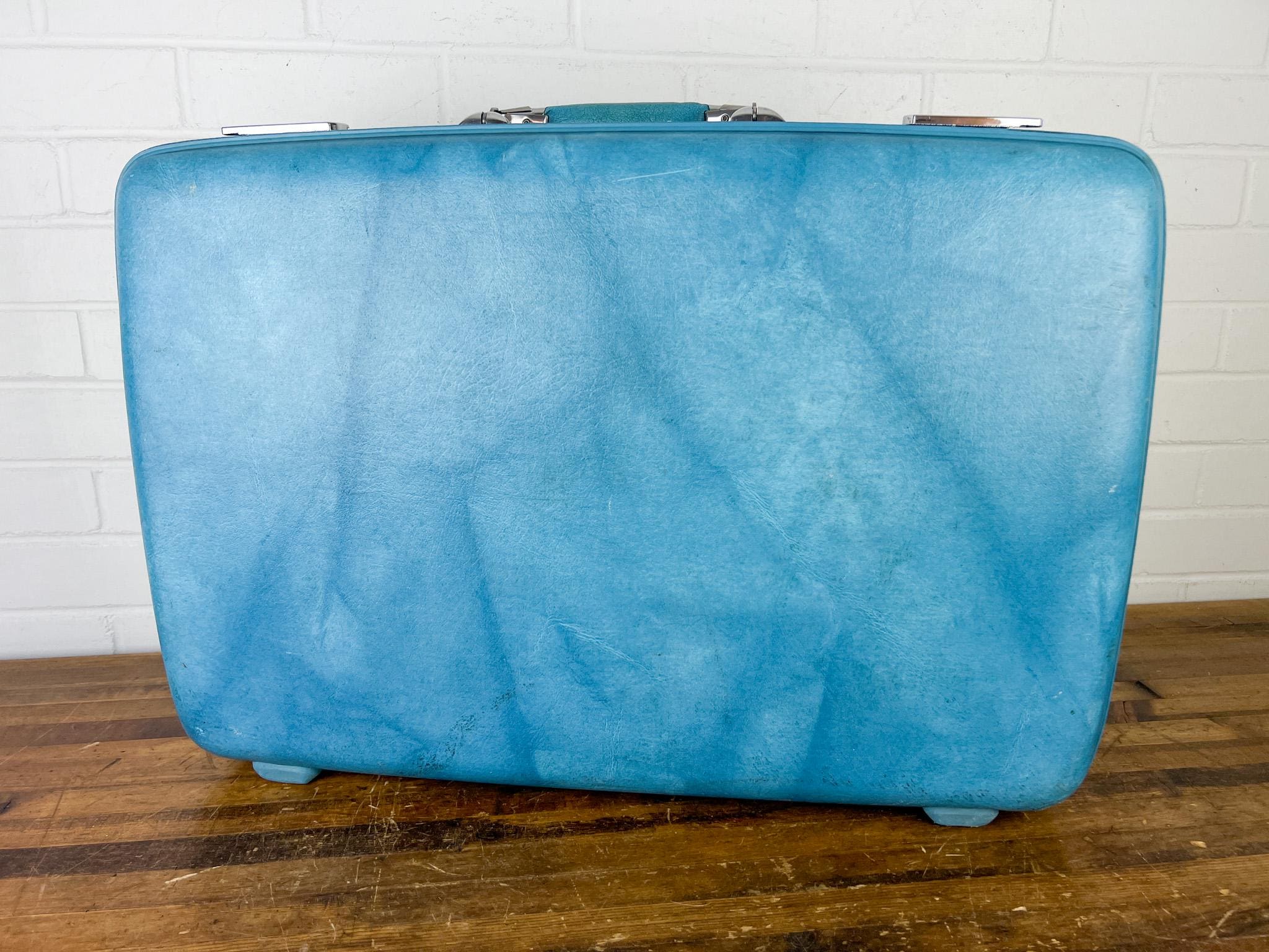 Vintage American Tourister Hard-sided Blue Suitcase With