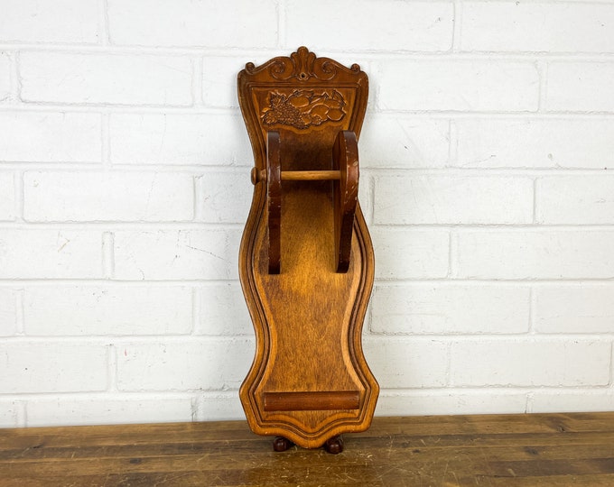18 Vintage Wooden Wall Memo Paper Roll Holder With Fruit Theme for