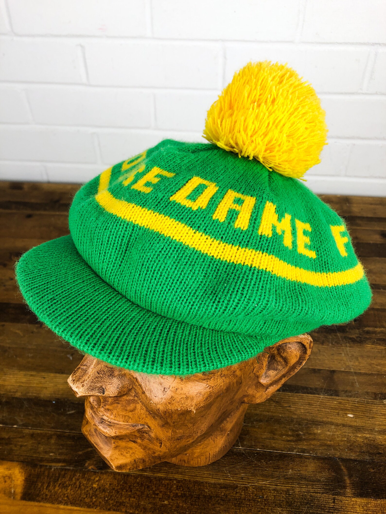 Vintage Notre Dame Fighting Irish Hat in Green and Yellow with | Etsy