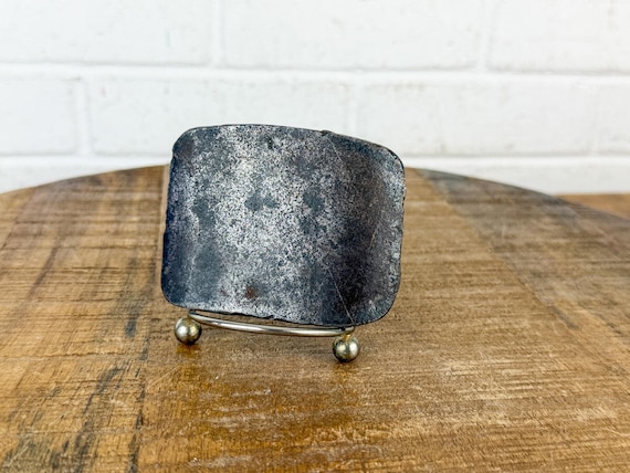 Vintage Handmade Forged Steel Belt Buckle | Brutalist Artisan Belt Buckle | Rustic Blacksmith Metalwork | Handcrafted Western Buckle