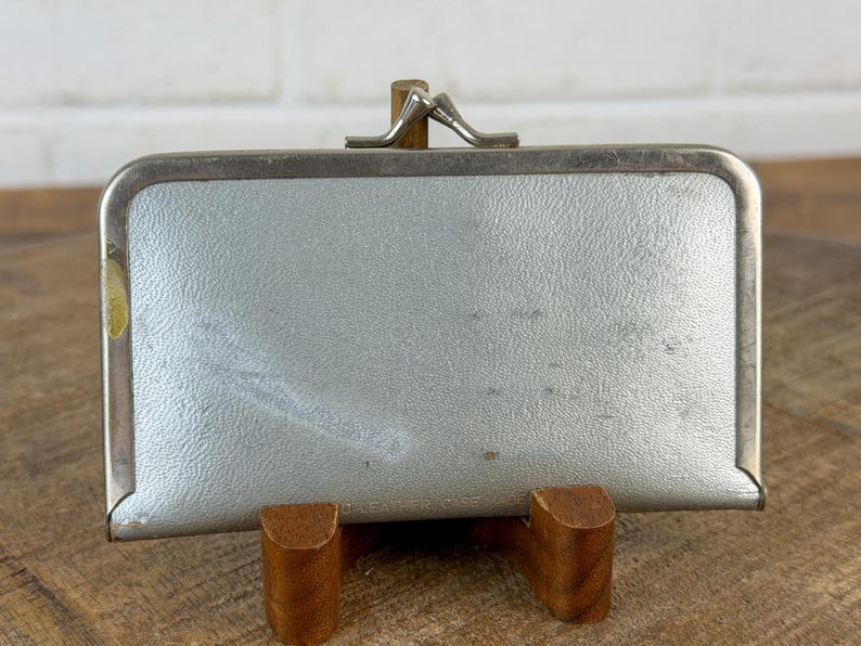 Vintage Austrian Manicure Set 1950s | Silver Leather Kiss Clasp Case | Red Velvet Grooming Kit | Travel Nail Care Set | Made Austria Germany image 13