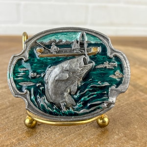 Vintage Bass Fish Belt Buckle Fisherman Belt Buckle Fish Bass Fishing Clothing Accessory