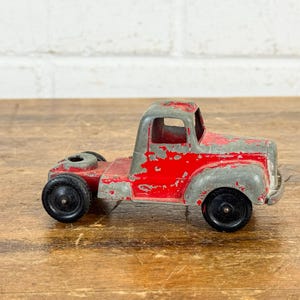 Miniature Vintage Red Truck Cab from Tootsietoy Tiny Car Classic Truck Figurine