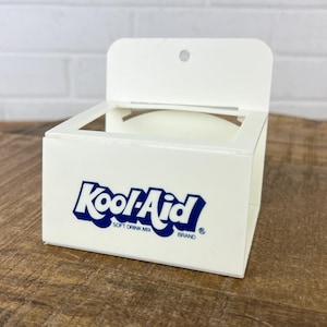 Vintage Kool-Aid Packet Holder – White Plastic Wall-Mount Organizer – Retro 1980s Promotional