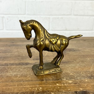 5&quot; Vintage Brass Horse Figurine Horse Gifts Horse Owner Gift Little Horse Small Horse