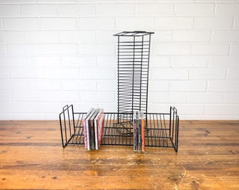 Vintage Black Metal CD Rack | Compact Disc Storage Holder | Retro 1980s ...