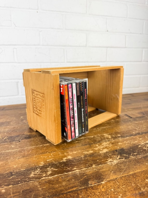 Vintage Napa Valley Wood Storage Display Container or CD Holder