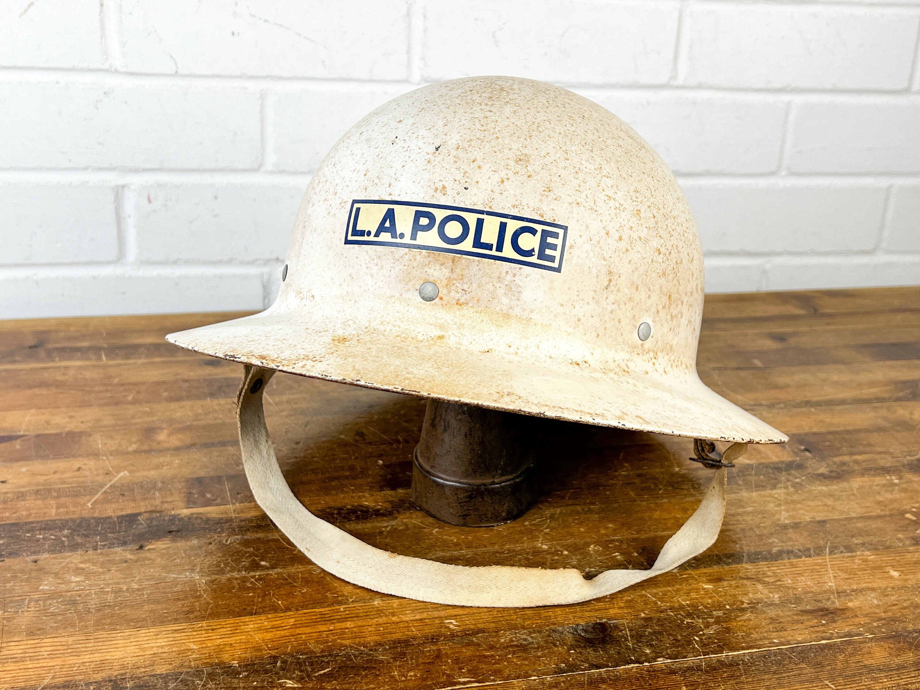 1940s Vintage Police WWII Civil Defense Helmet 1944 Los