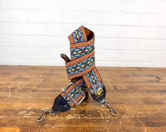 Vintage Ambico Camera Caddy Strap | Retro Woven Camera Strap | Colorful Geometric Camera Strap | 1970s 1980s Camera Accessory