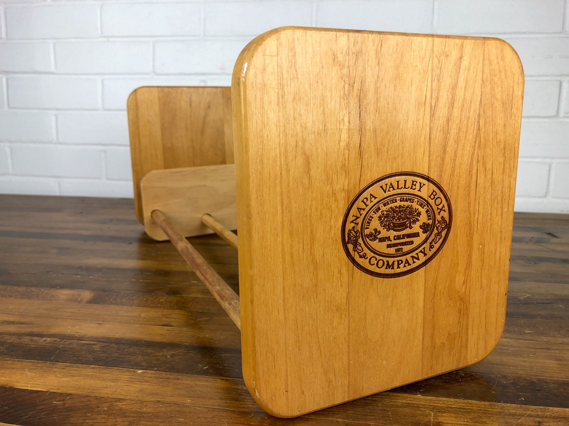 Vintage Wood Compact Disc Holder from Napa Valley Box Company Etsy