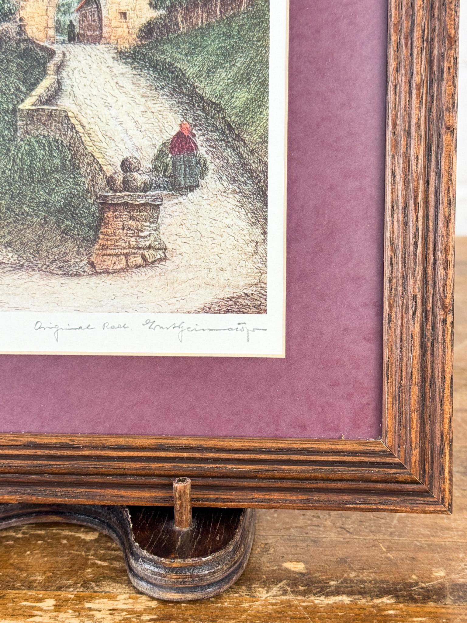 Ernst Geissendorfer Hand-colored Etching “rothenburg Tor” • Signed