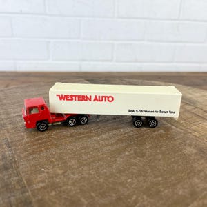 Vintage Red Metal Diecast Delivery Truck 1970s 1980s Metal Car Toy Made in France