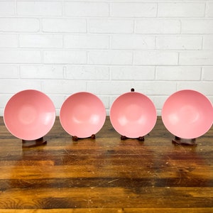 4 Vintage Pink Melamine Bowls Pink Kitchen Decor Coffee Shop Bowl Restaurantware Bowl Set Pink Bowl