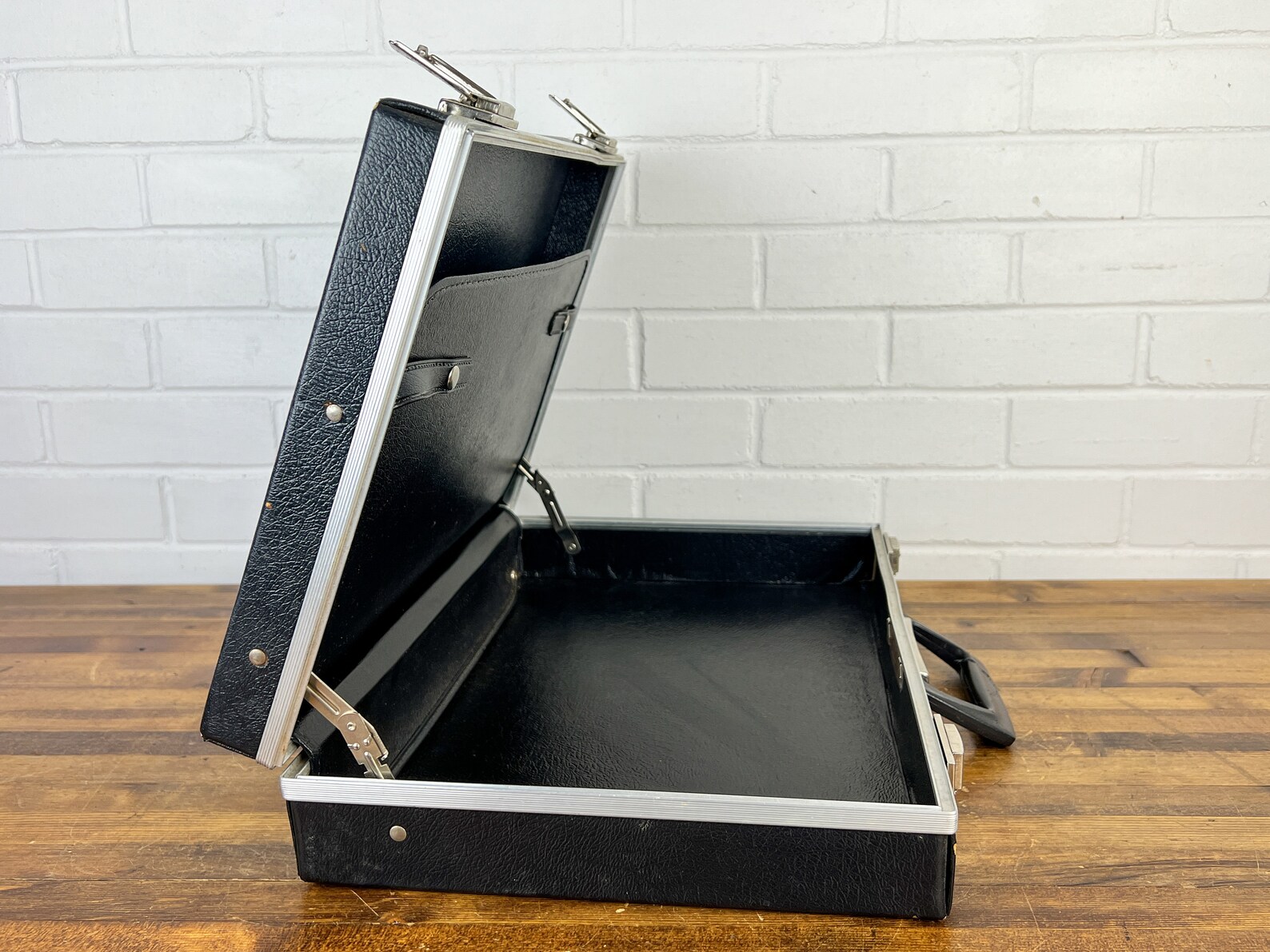 Distressed Vintage Black Briefcase With Silver Accents Men Etsy