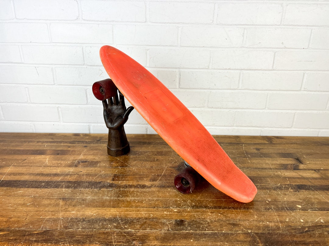 1970s Vintage Grentec GT Spoiler Tangerine Orange Plastic Skateboard