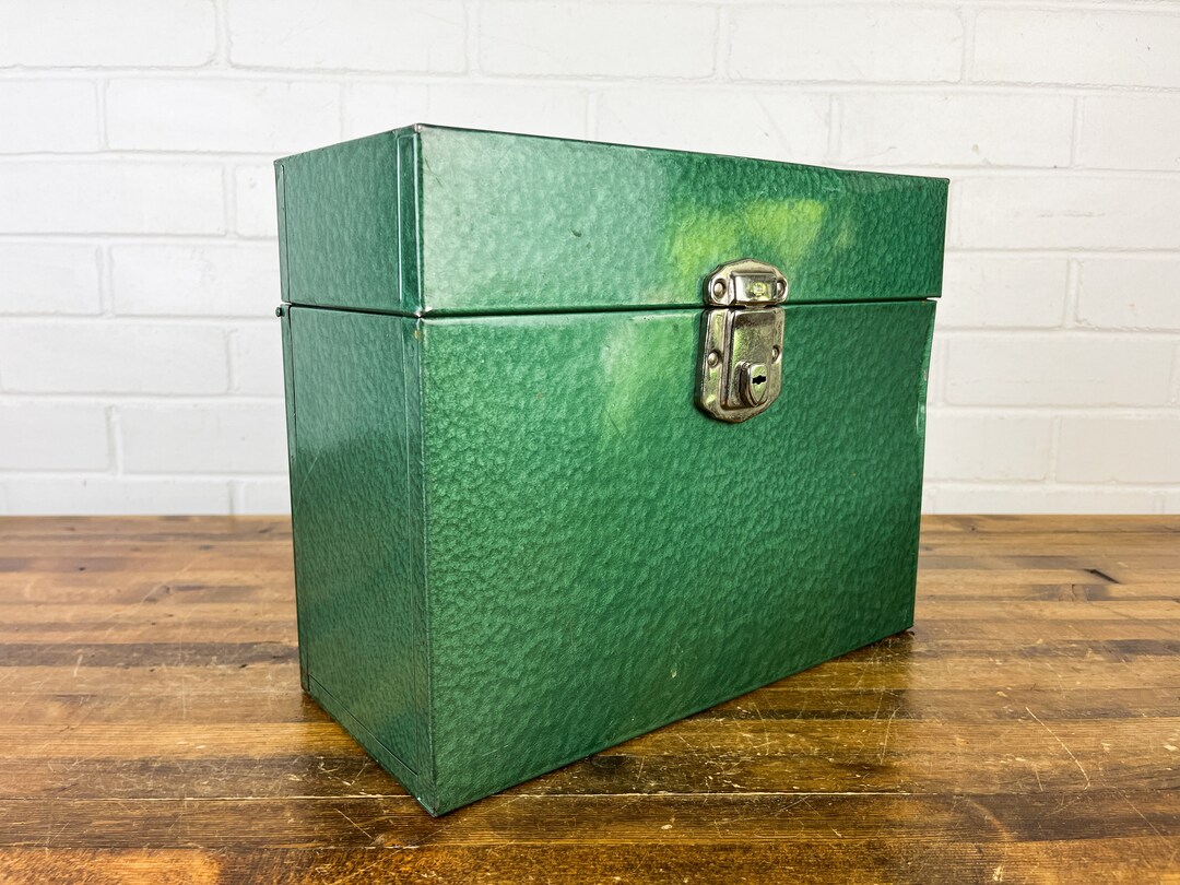 Vintage Industrial Green Metal File Box Distressed Metal Etsy