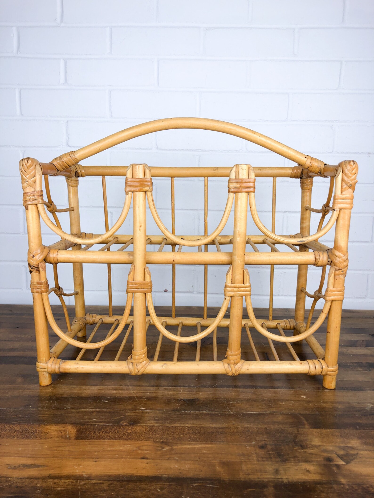 Vintage Bamboo Countertop Shelf with Six Curved Front Etsy