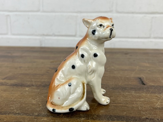 Vintage Cheetah Figurine Made in Taiwan Mid Century Animal Figure 