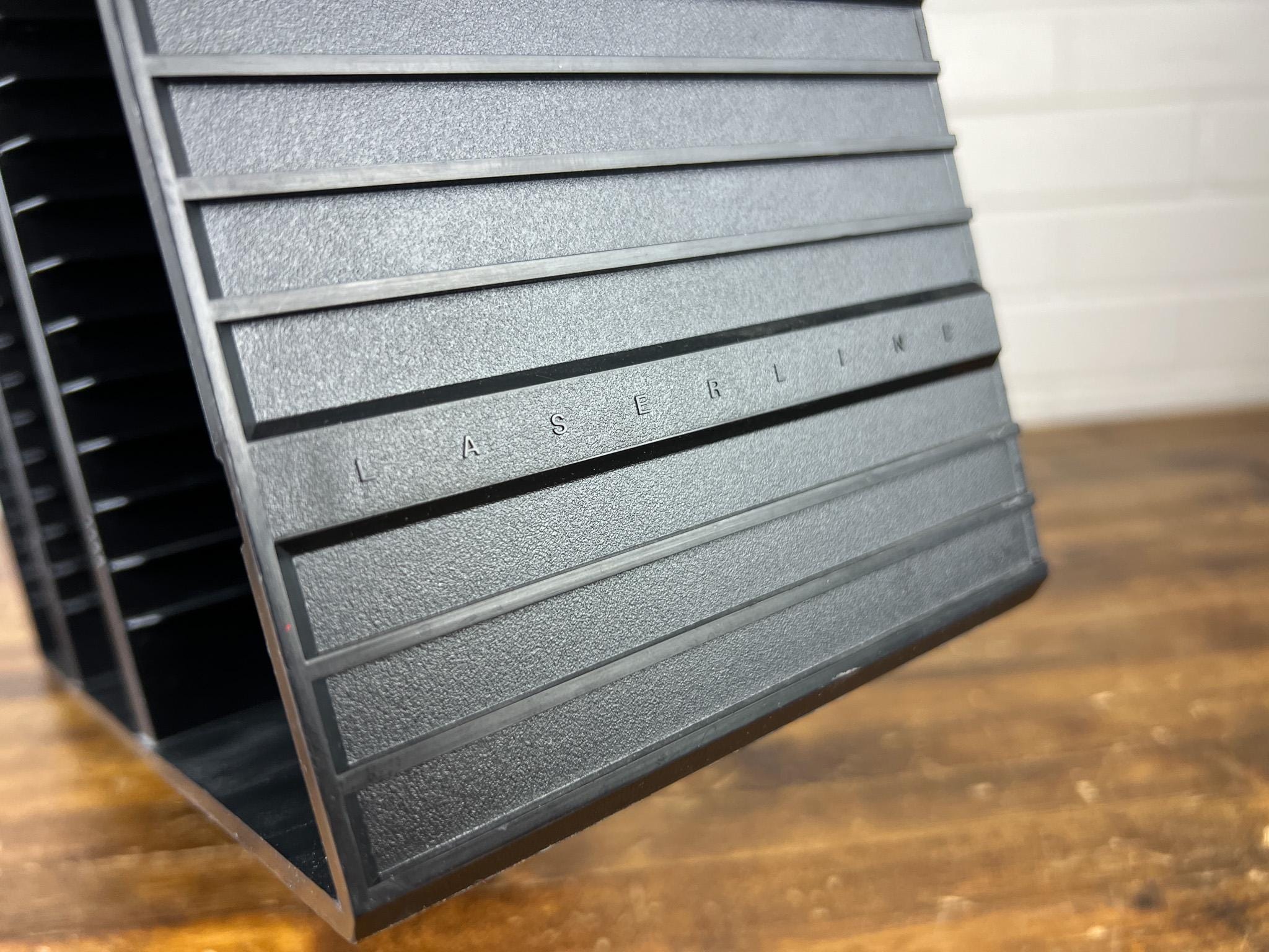 Vintage Laserline CD Storage Rack – 90-CD Black Wall Mount