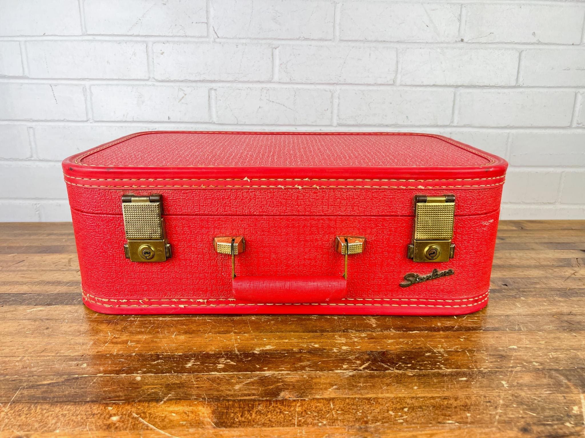 Vintage Starline Red Luggage Suitcase | Baltimore Luggage Co