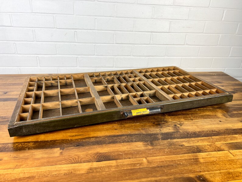 Large Vintage Wooden Printers Tray With 83 Slots 32x17 Etsy