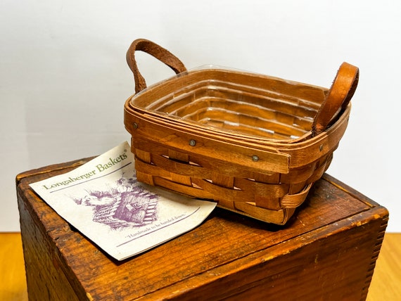 Wicker Storage Basket with Wooden Handle, Decorative Wicker Small