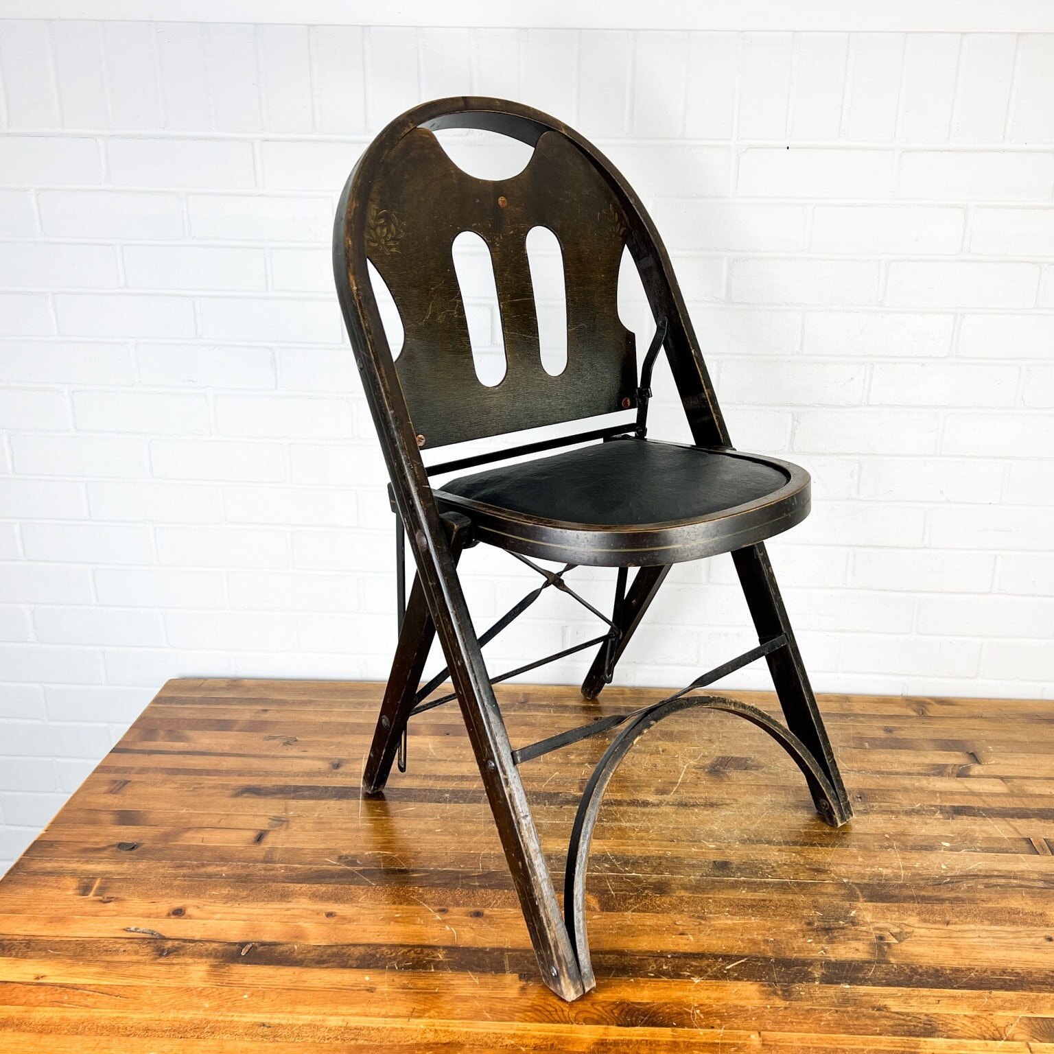 Antique Rastetter and Sons Wooden Folding Chair Vintage Adult Size