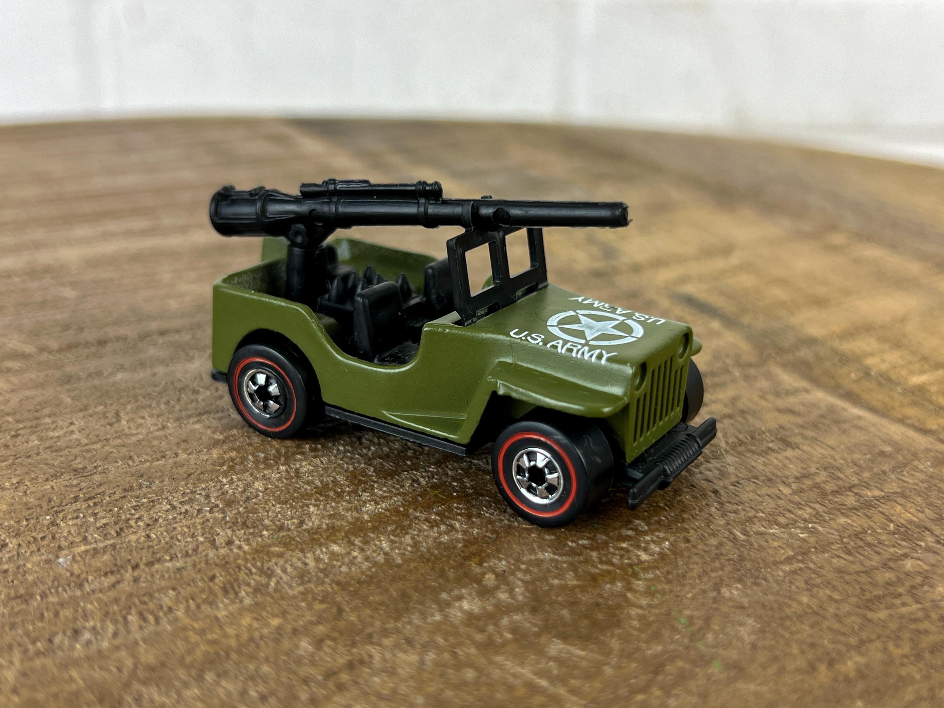 1970 Vintage Army Jeep Hot Wheels Redline U.S. Army Gun Slinger