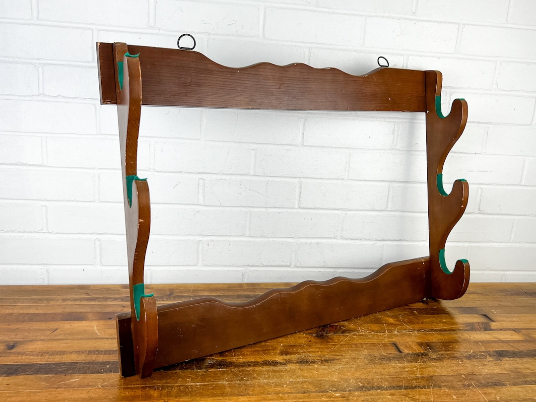 Vintage Wooden Gun Rack for Wall and Holds 3 Rifles Authentic - Etsy