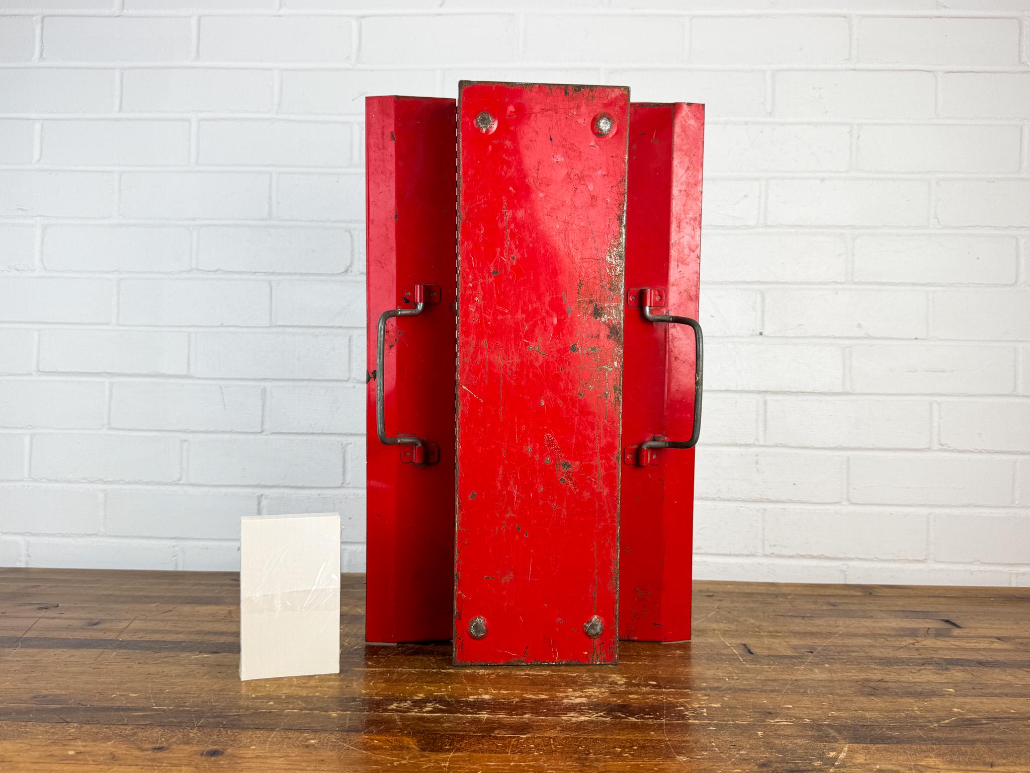 Vintage Red Metal Toolbox | Perfectly Distressed Industrial Tool