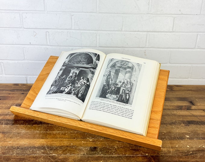 Vintage Wood Tabletop Book Stand for Counter Book Holder for Large Book