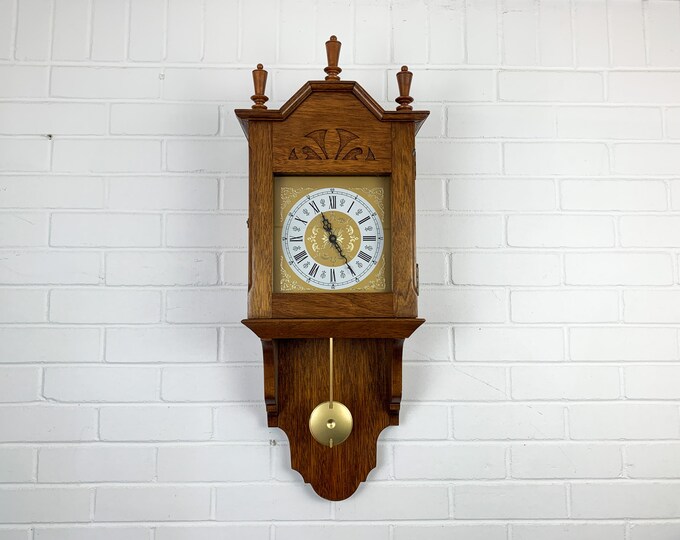 Quality Handmade Vintage Wood Wall Clock With Pendulum Authentic Wooden ...