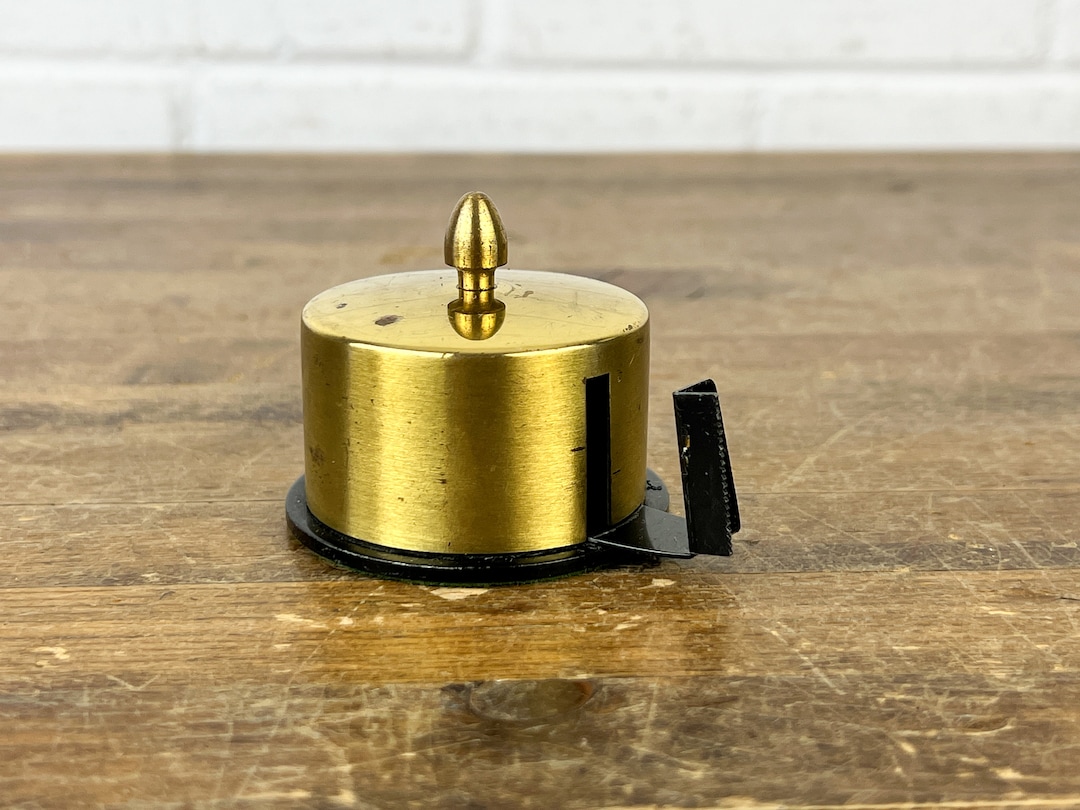 Vintage Gold Metal Stamp Dispenser for Rolled Stamps Authentic Vintage