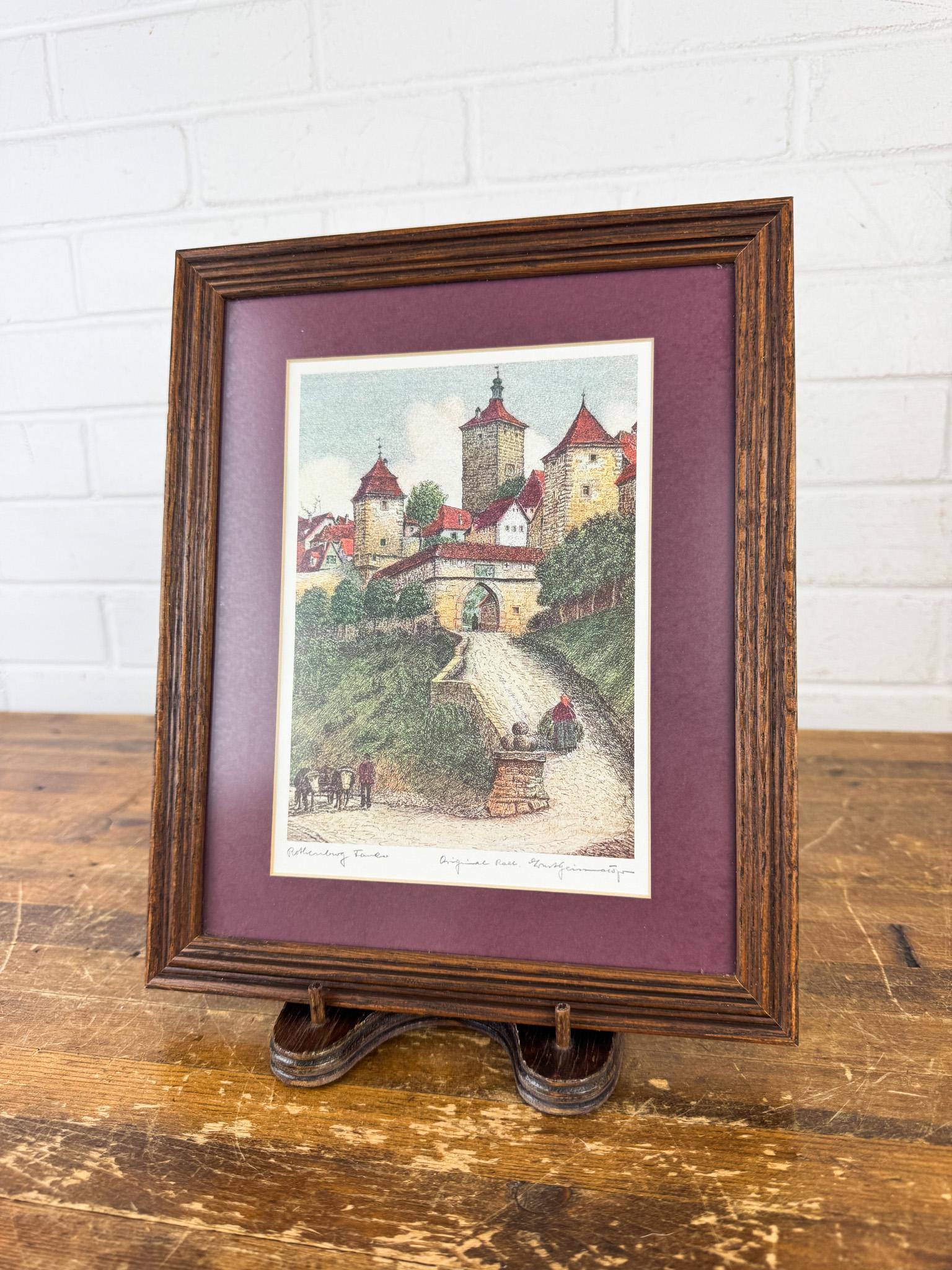 Ernst Geissendorfer Hand-colored Etching “rothenburg Tor” • Signed