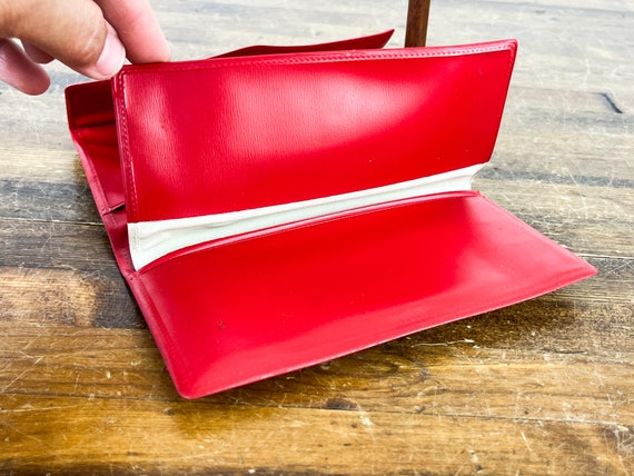 Vintage Red Vinyl Checkbook Wallet Checkbook Cove… - image 7