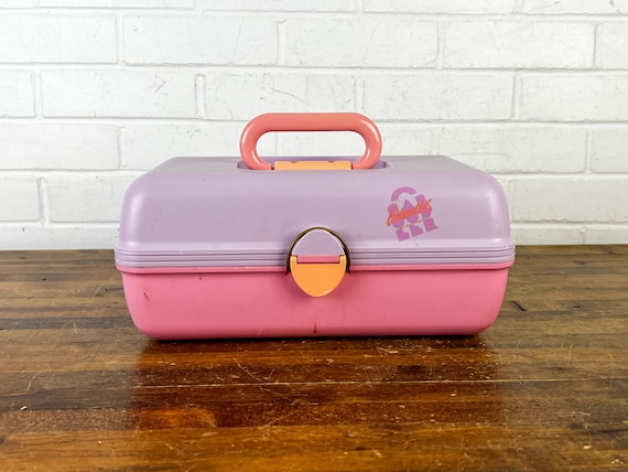 Vintage Pink and Purple Caboodle Model 2602 With 2 Expandable Trays  Caboodles Vintage Makeup Case 