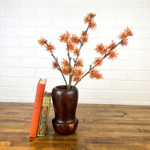 Handmade Wooden Vase for Dried Flowers Authentic Vintage Wood Shelf Decor Rustic Farmhouse Centerpiece Piece Tabletop Art