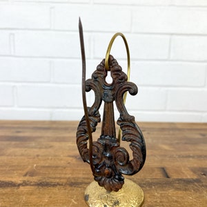 Vintage Rusty Black Metal Receipt Wall Spike Hanging Bill Spike Spindle Authentic Paper Spike Thing That Holds Receipts
