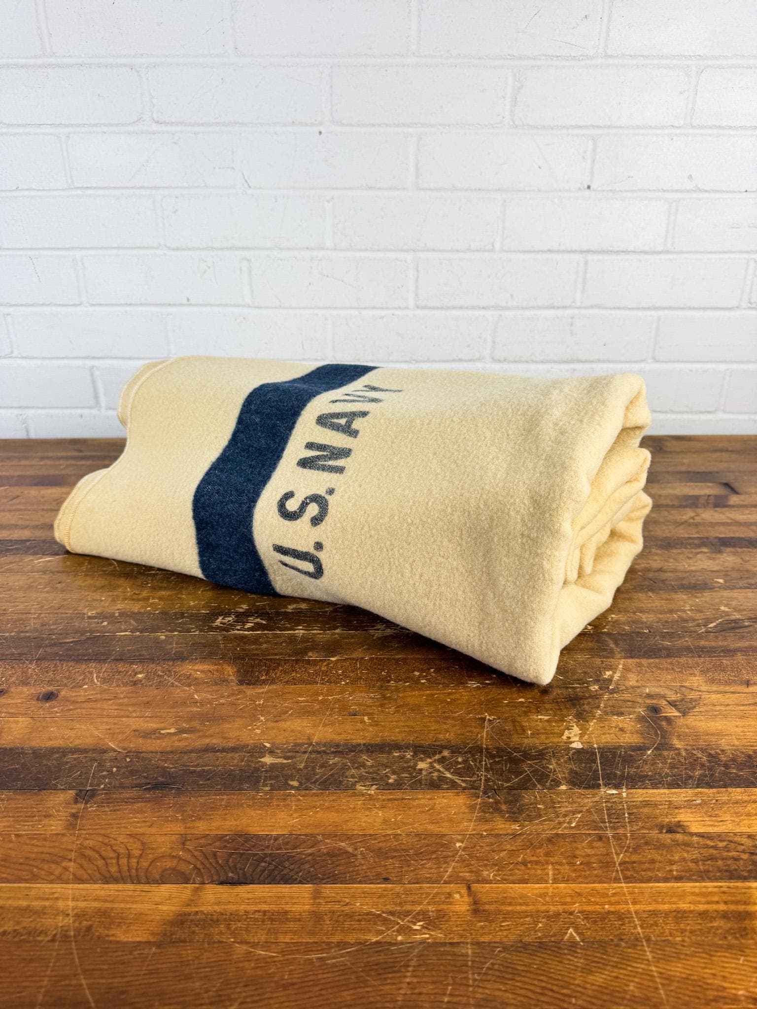 Vintage U.S. Navy Wool Blanket | WWII Military Blanket | US Navy