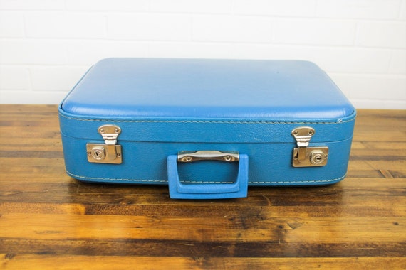 Vintage Blue Suitcase Old Blue Luggage