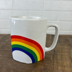 Vintage Rainbow Mug Coffee Cup Rainbow Kitchen Decor Retro Mug Rainbow Mug Gay Lesbian Coffee Cup