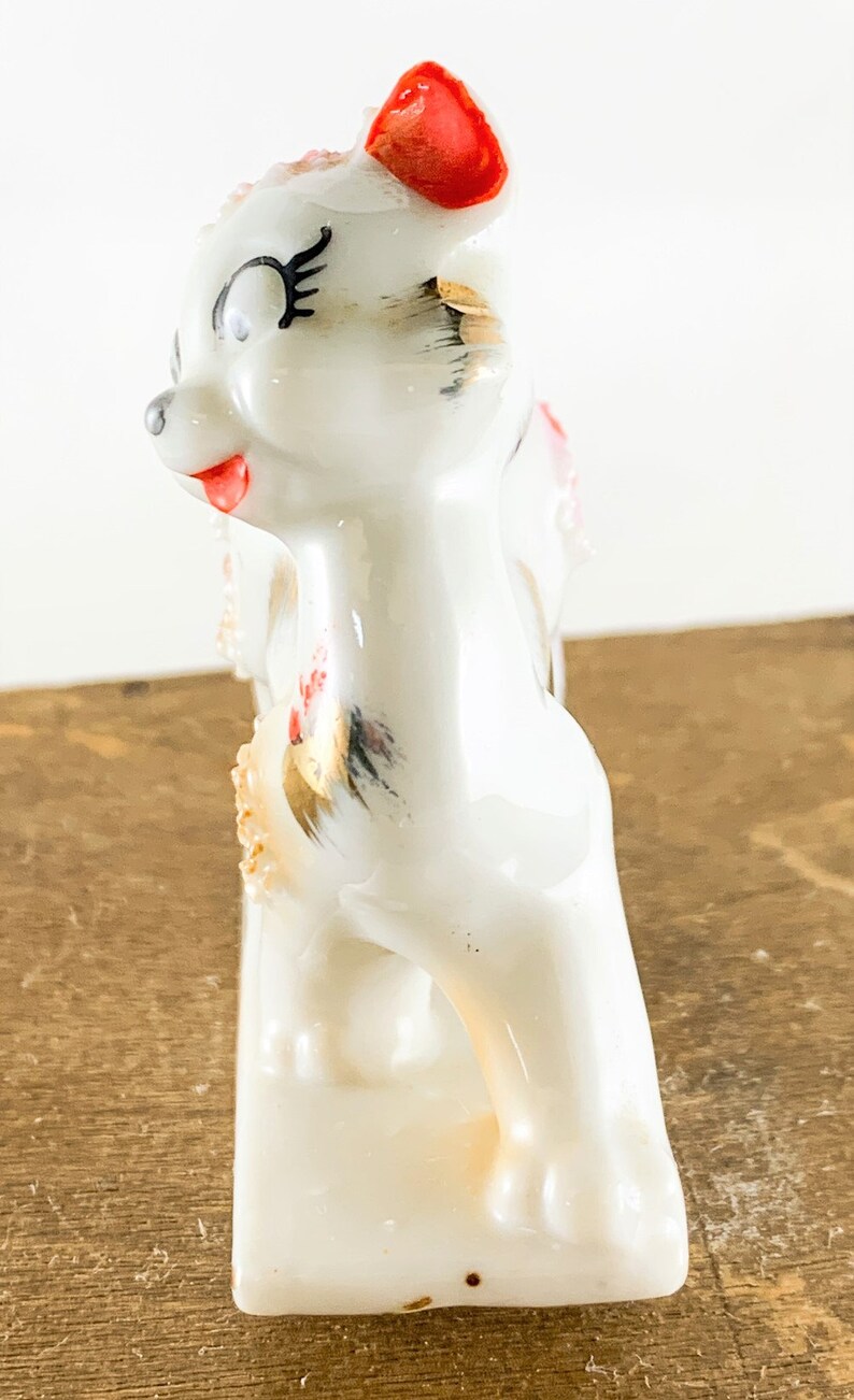 Vintage Rocking Cat Figurine Stamped Japan Old Kitty Figure Happy Cat