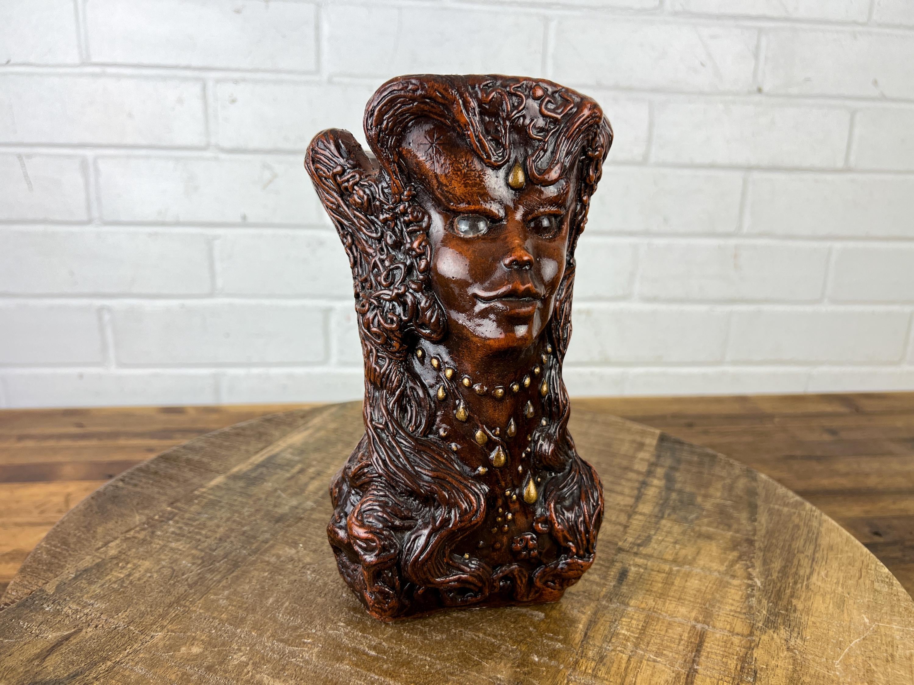 1970s Jason Christoble Female Candle Holder Vintage Woman Face