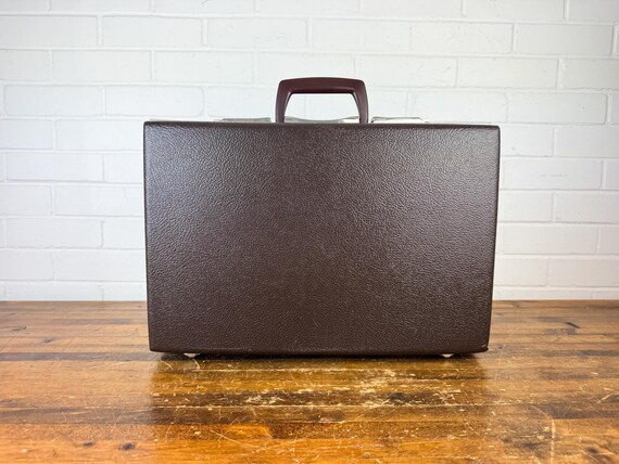 Hardshell Brown Briefcase with Silver Accents Bri… - image 5