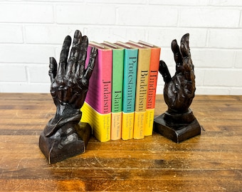 Vintage Wood Carved Hands from Germany Wooden Prayer Hands Oberammergau Heinzeller German Wood Carving Wooden Figure Carved Bookends