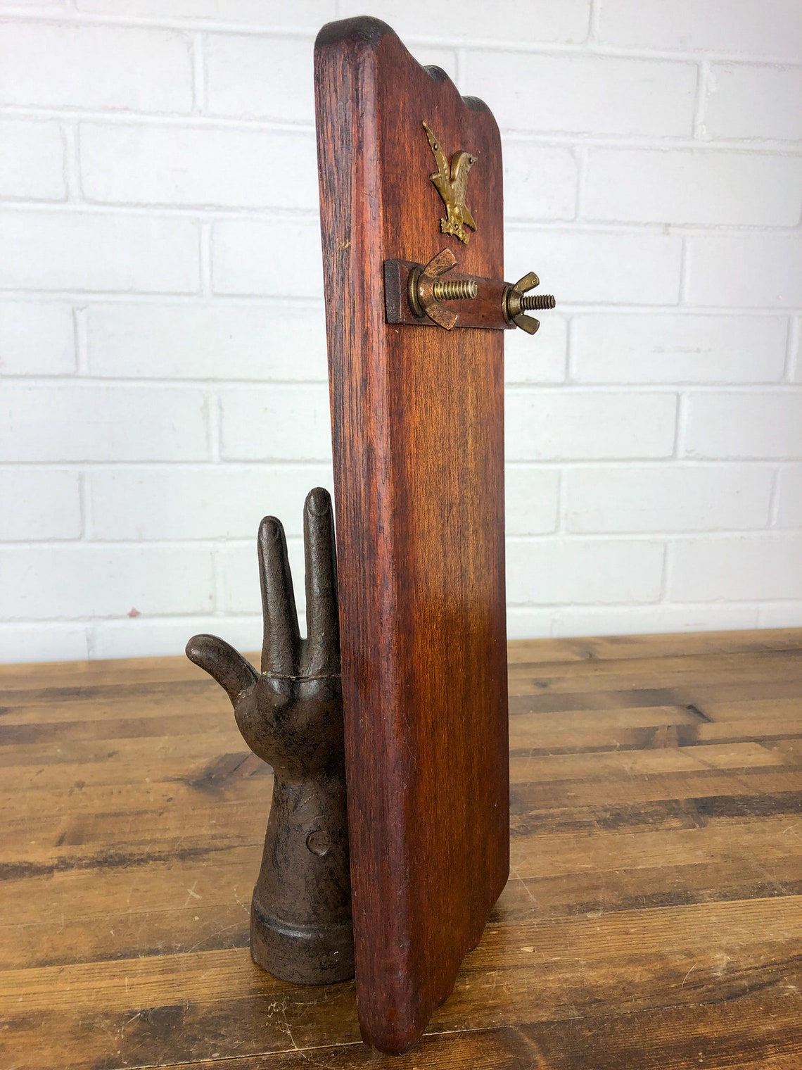 Vintage Hanging Wooden Memo Note or List Holder with Lovely Etsy